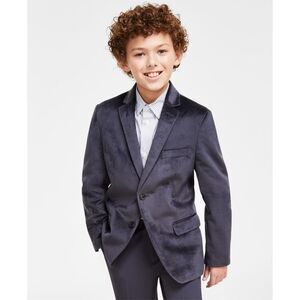 Calvin Klein Big Boys Velvet Sport Coat Jacket - Dark Gray Size 10